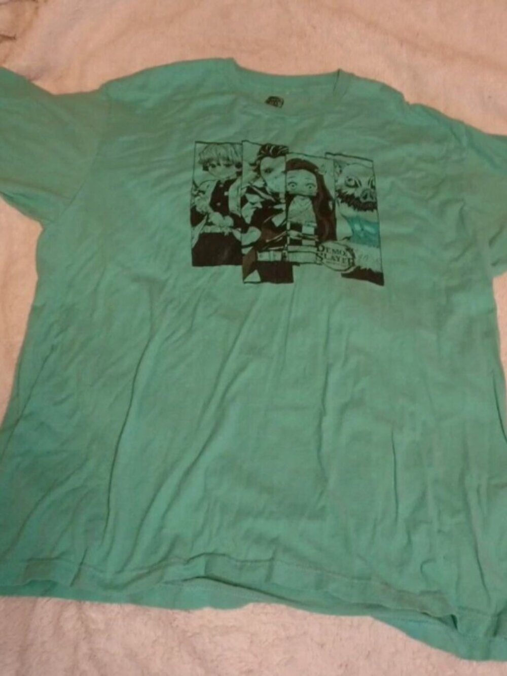 Demon Slayer Tshirt XXL Juniors Womens Green Zenitsu Nezuko Inosuke